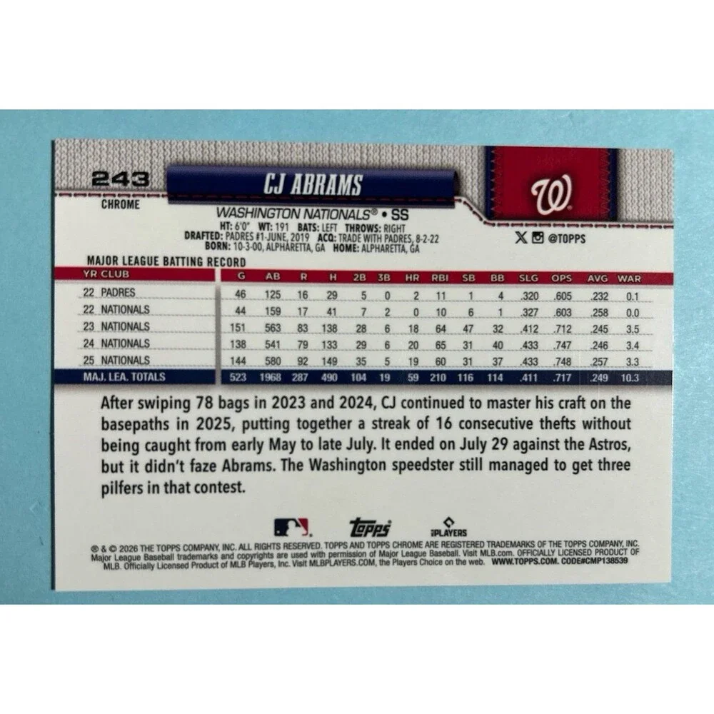 Topps cj abrams